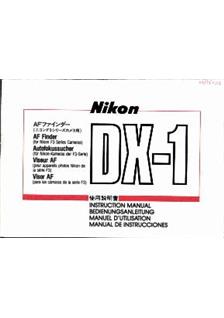 Nikon DX 1 manual. Camera Instructions.